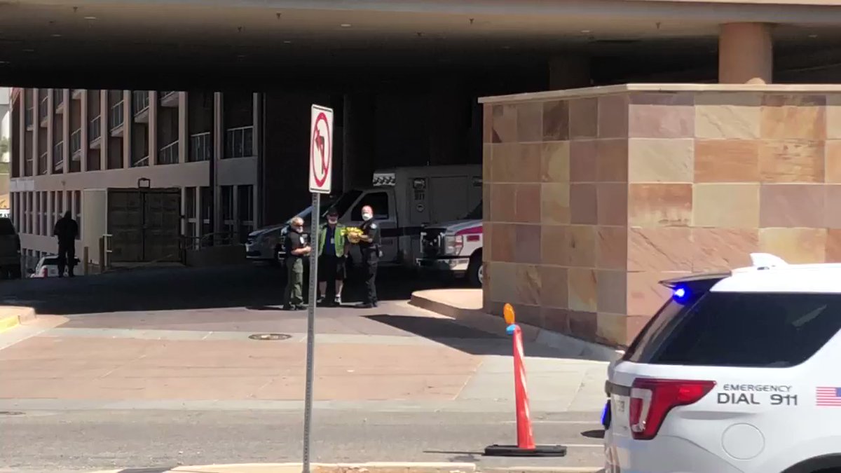 APD has confirmed 4 officers were injured in this incident. Police are removing crime tape blocking off the ambulance bay  