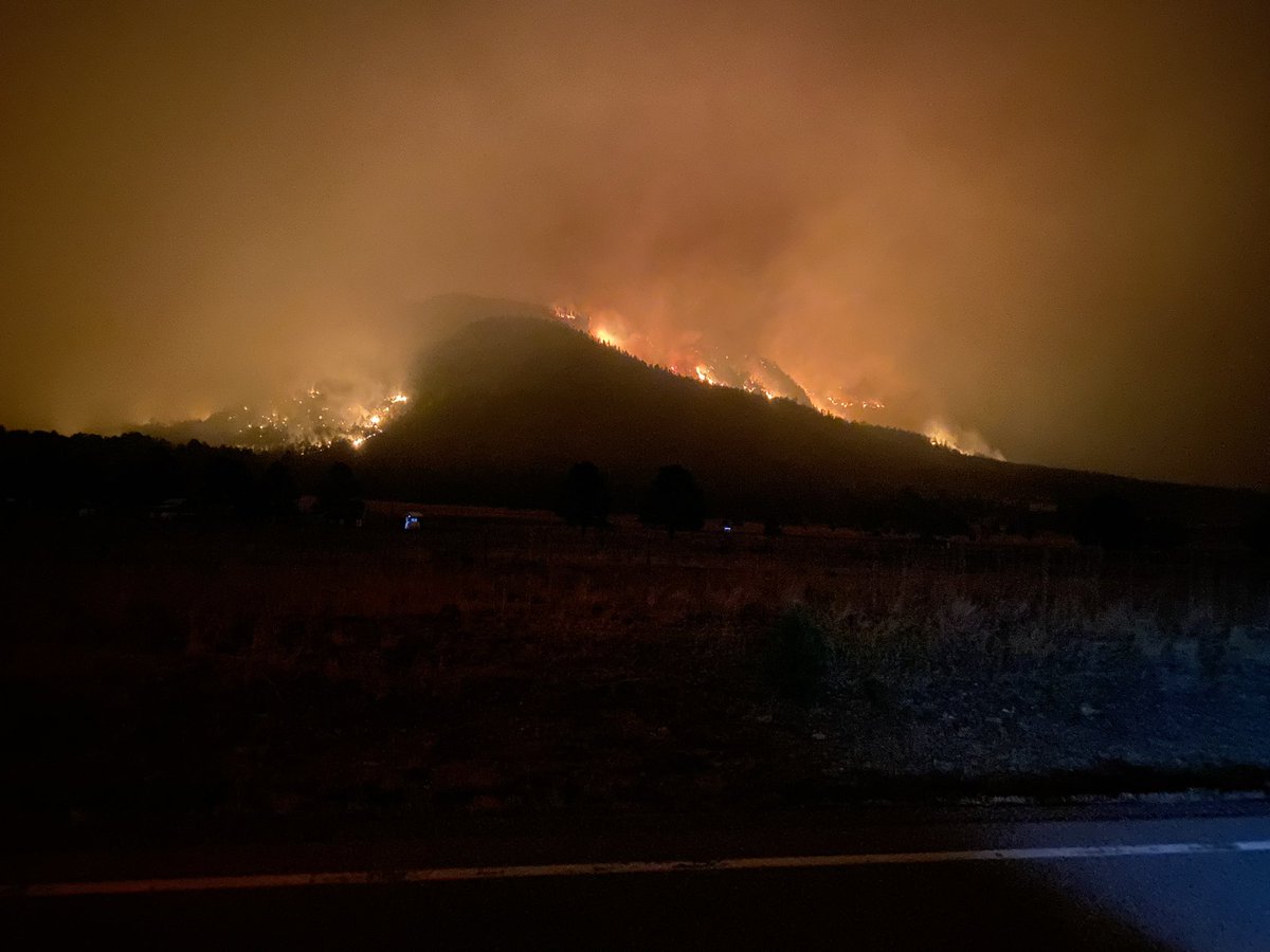 Wildfire burns near Mora, NM.  These pictures show the fire burning near Trumble Canyon, Canada del Carro, & Tramperos. (camera: Joseph Griego, with permission) hermitspeakfire CalfCanyonFire nmfire