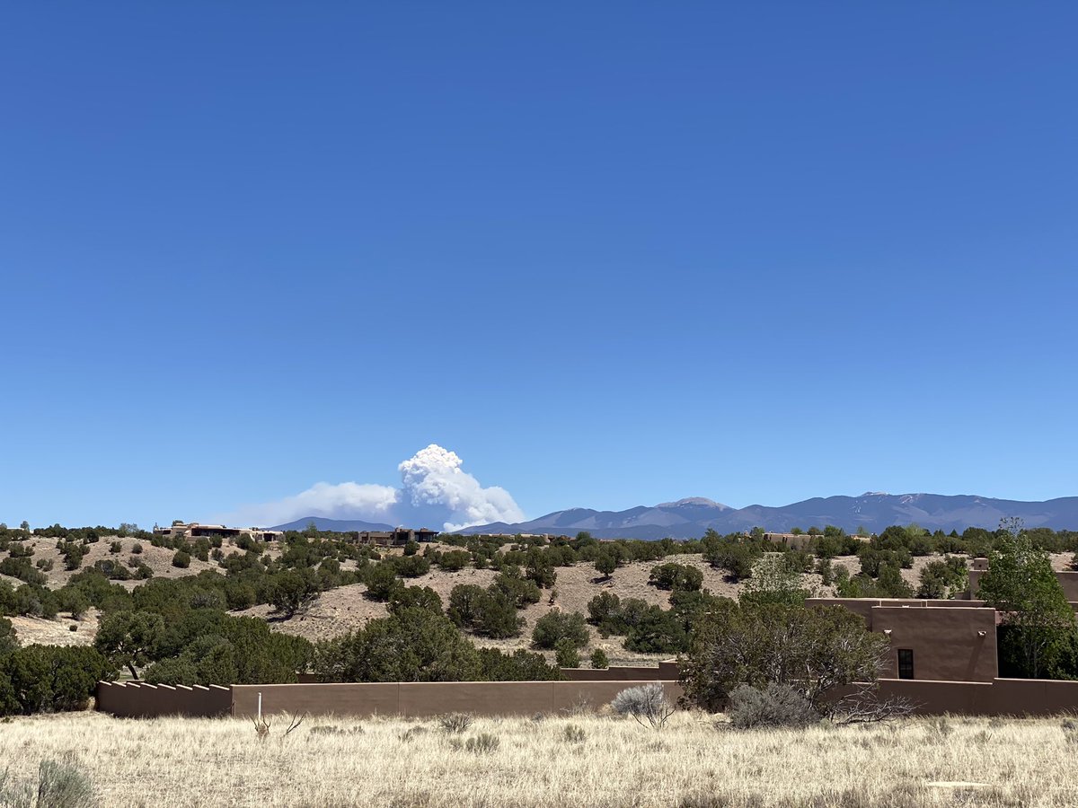 The smoke clouds visible from Santa Fe are intense today